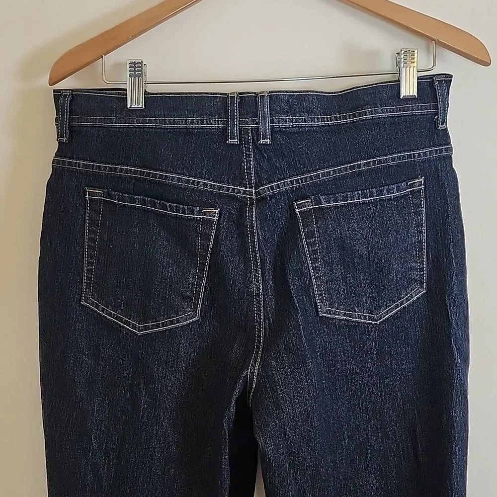 Gloria Vanderbilt Amanda Line Women's Dark Blue Denim Jeans, Size 14 Average